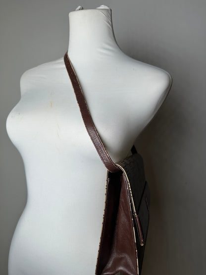Vintage Givenchy Monogram Leather Multiway Vag Grey Brown