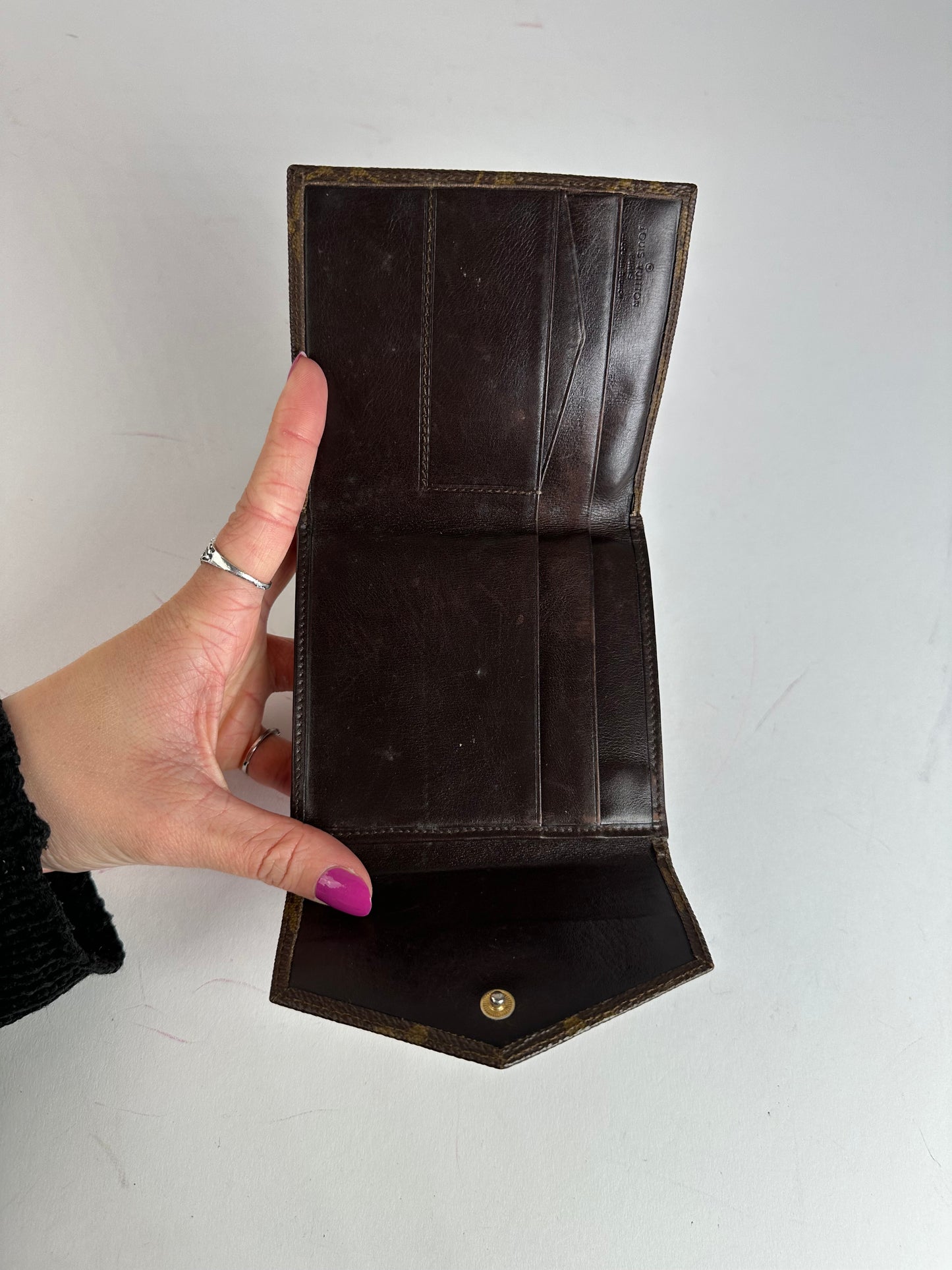 Vintage Louis Vuitton Monogram Leather Wallet Brown