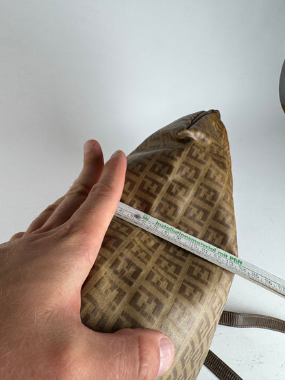 Vintage leather Fendi FF monogram Duffel bag gold brown