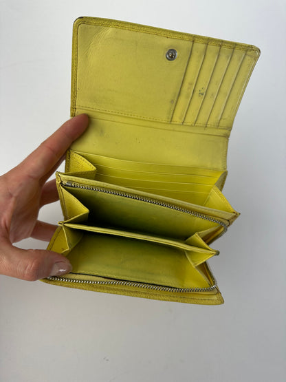 Vintage Loewe Grained Leather Bifold Wallet Late 1990s Yellow