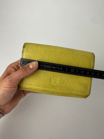 Vintage Loewe Grained Leather Bifold Wallet Late 1990s Yellow