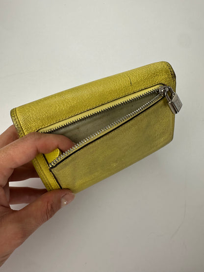 Vintage Loewe Grained Leather Bifold Wallet Late 1990s Yellow