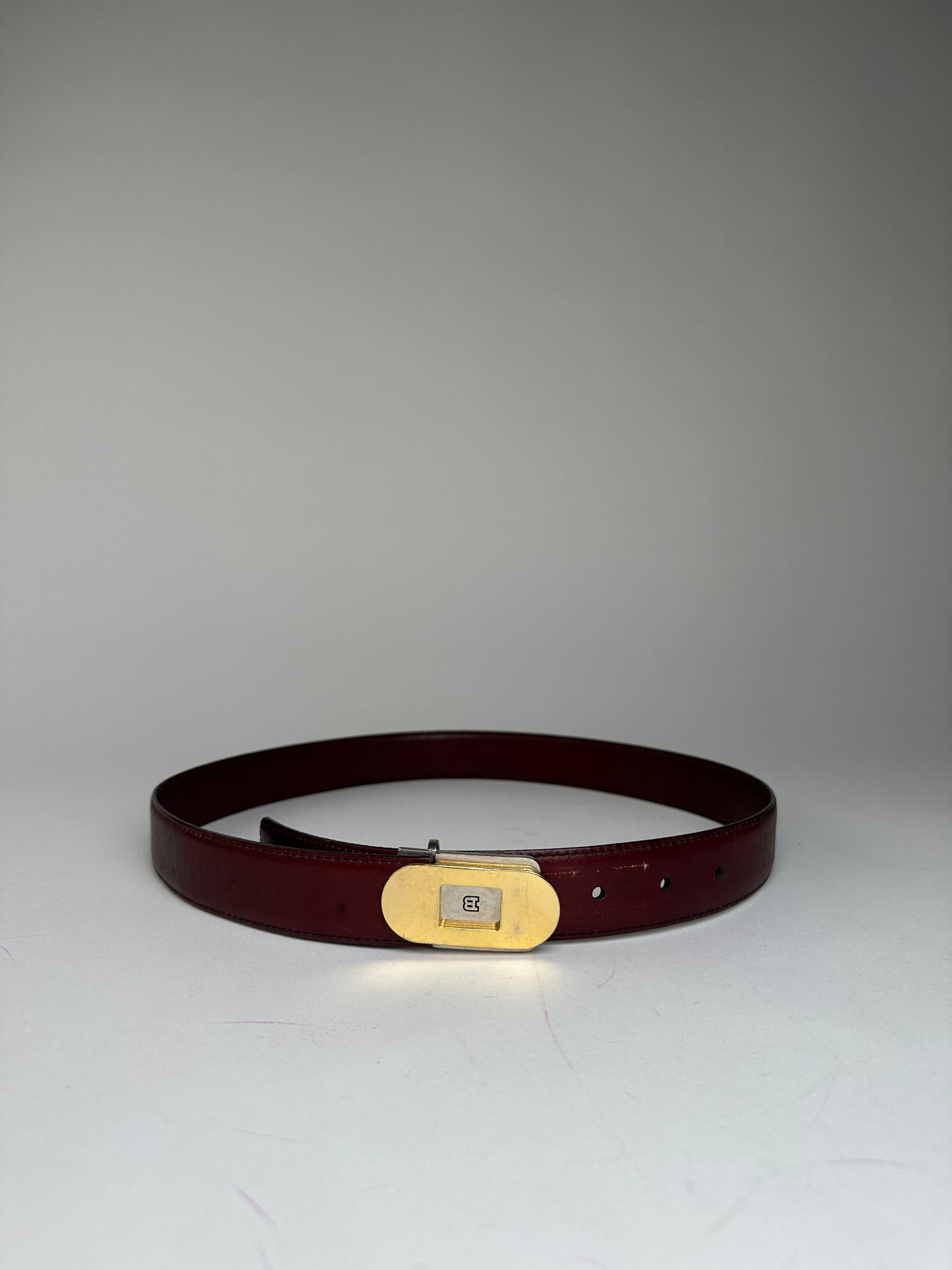 Vintage Bally Leather Belt Burgundy