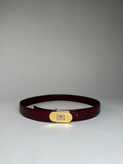 Vintage Bally Leather Belt Burgundy