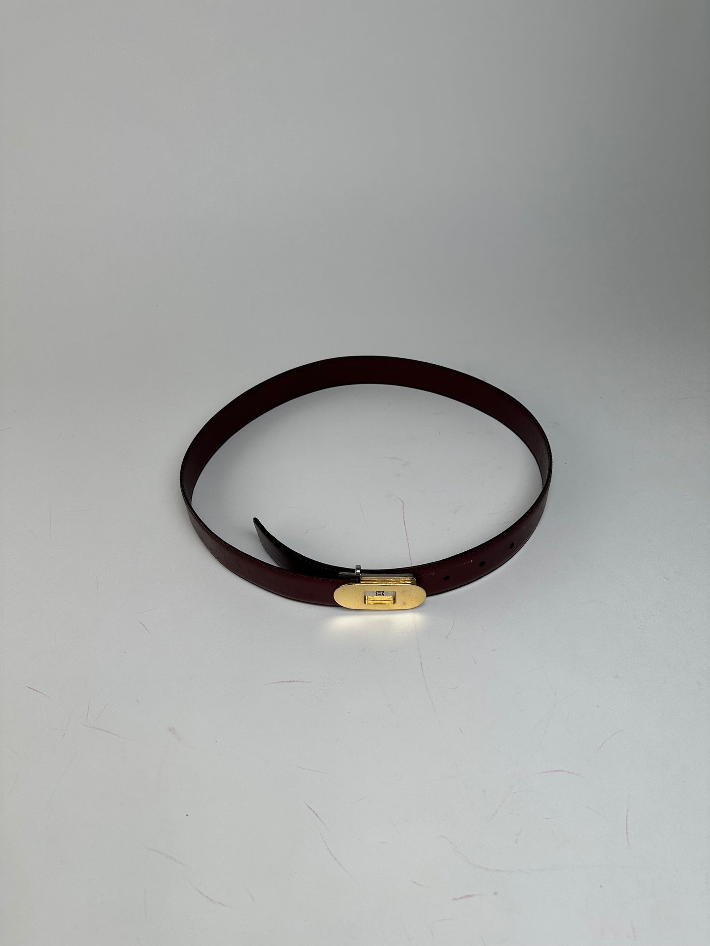 Vintage Bally Leather Belt Burgundy