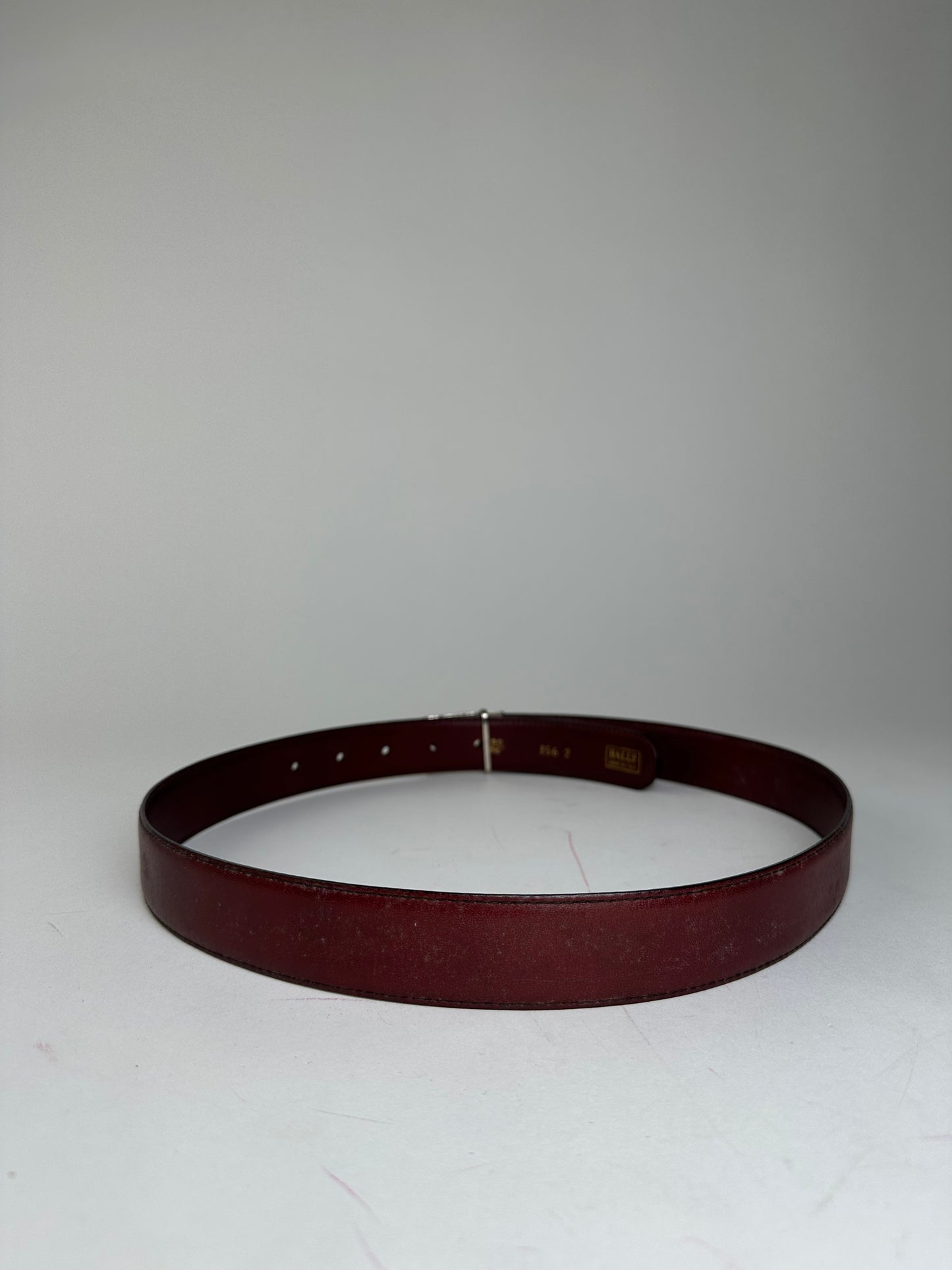 Vintage Bally Leather Belt Burgundy