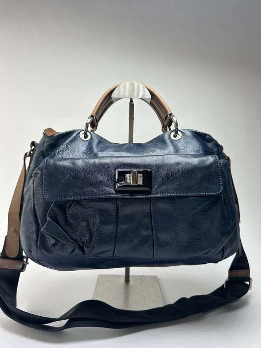 Vintage Marni Structured Top-Handle Bag Late 2000s Navy