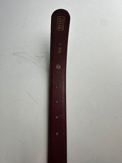 Vintage Bally Leather Belt Burgundy