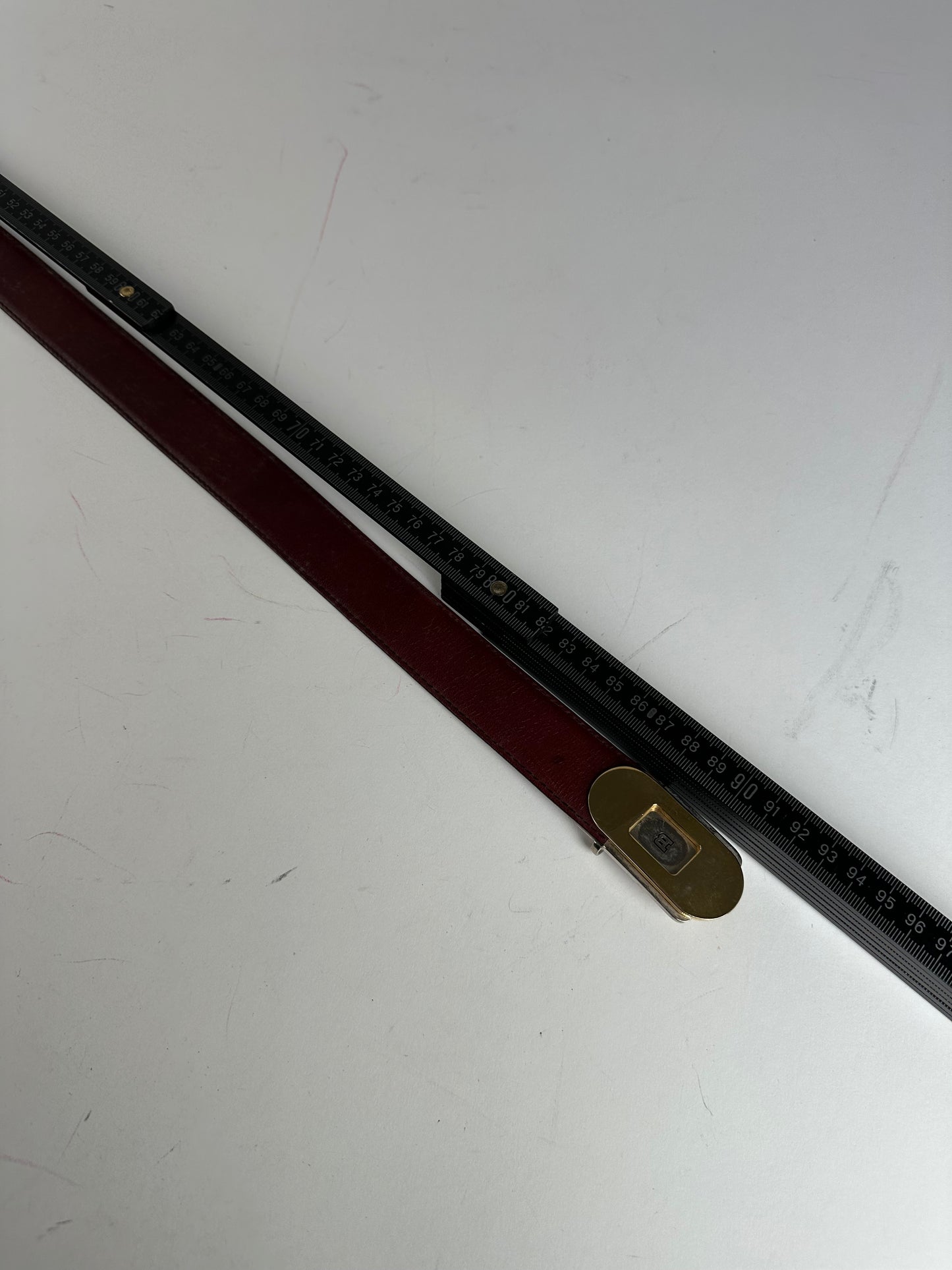 Vintage Bally Leather Belt Burgundy