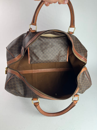 Sac Boston vintage en cuir Celine Paris Triomphe monogramme marron