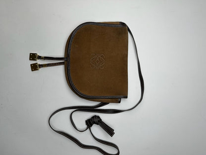Vintage loewe Amazona suede bag brown