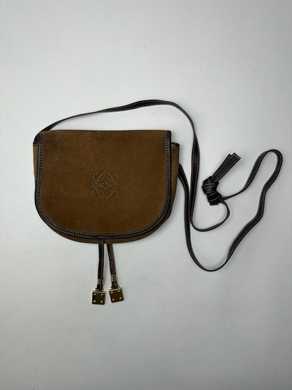 Vintage loewe Amazona suede bag brown