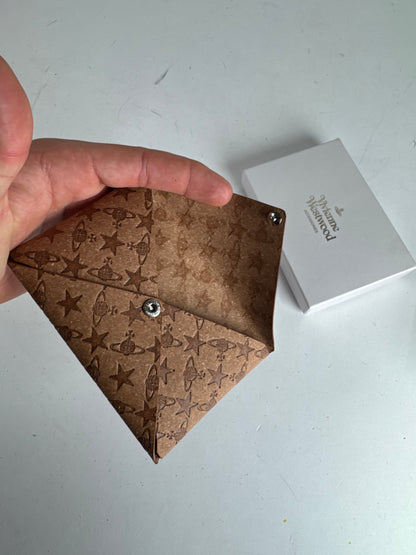 Vintage Vivienne Westwood Vegan Leather Monogram Card Holder Brown