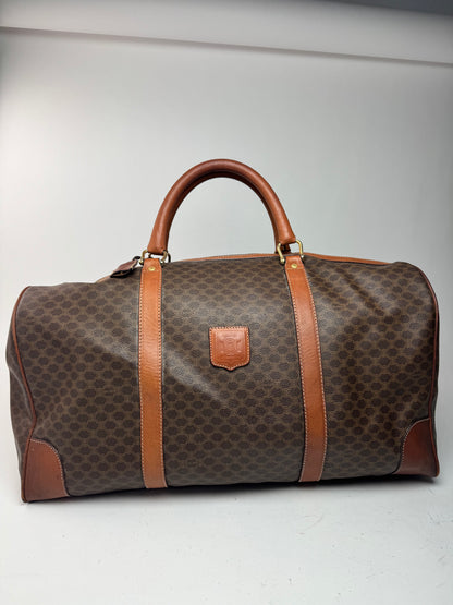 Sac Boston vintage en cuir Celine Paris Triomphe monogramme marron