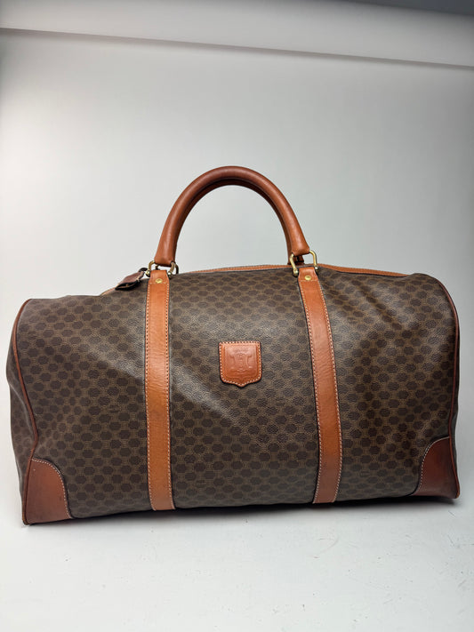 Sac Boston vintage en cuir Celine Paris Triomphe monogramme marron