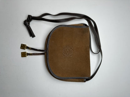 Vintage loewe Amazona suede bag brown