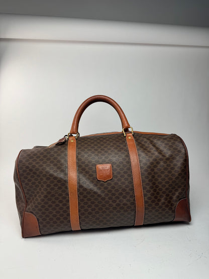 Sac Boston vintage en cuir Celine Paris Triomphe monogramme marron