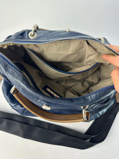 Vintage Marni Structured Top-Handle Bag Late 2000s Navy