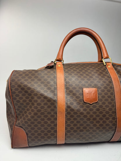 Sac Boston vintage en cuir Celine Paris Triomphe monogramme marron