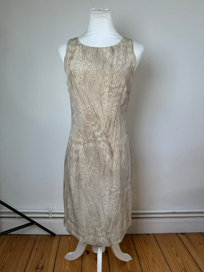 Vintage Etro Pleated Silk Blend Dress Beige Cream M