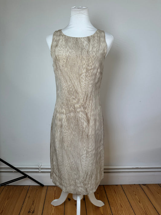 Vintage Etro Pleated Silk Blend Dress Beige Cream M