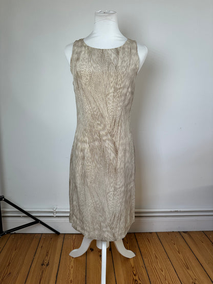 Vintage Etro Pleated Silk Blend Dress Beige Cream M