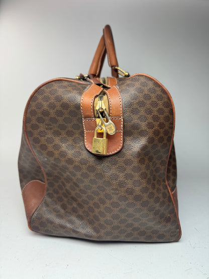 Sac Boston vintage en cuir Celine Paris Triomphe monogramme marron