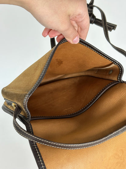 Vintage loewe Amazona suede bag brown