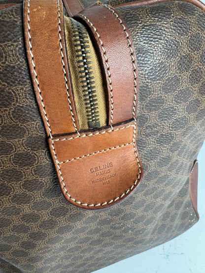 Sac Boston vintage en cuir Celine Paris Triomphe monogramme marron