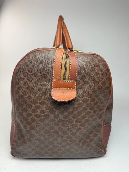 Sac Boston vintage en cuir Celine Paris Triomphe monogramme marron