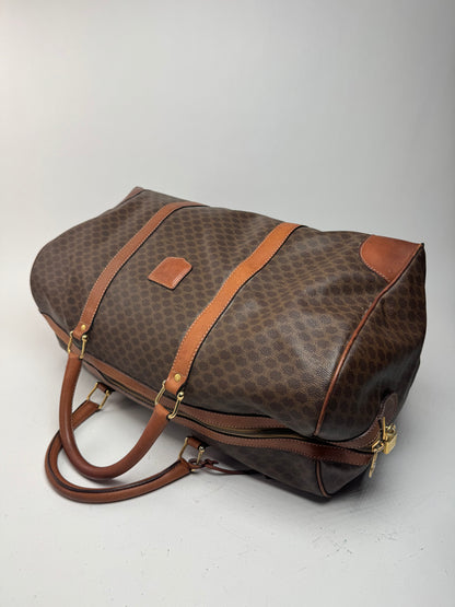 Sac Boston vintage en cuir Celine Paris Triomphe monogramme marron