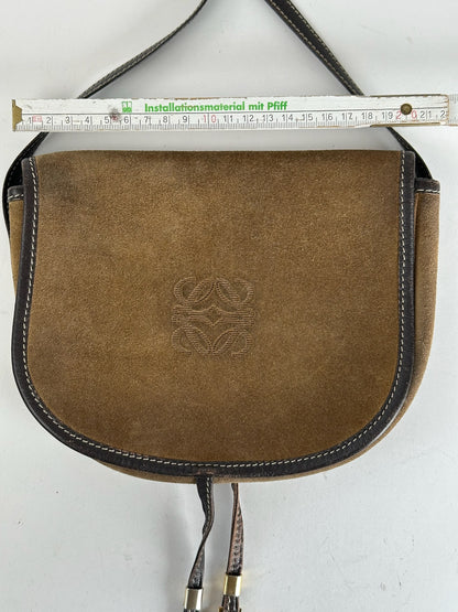Vintage loewe Amazona suede bag brown