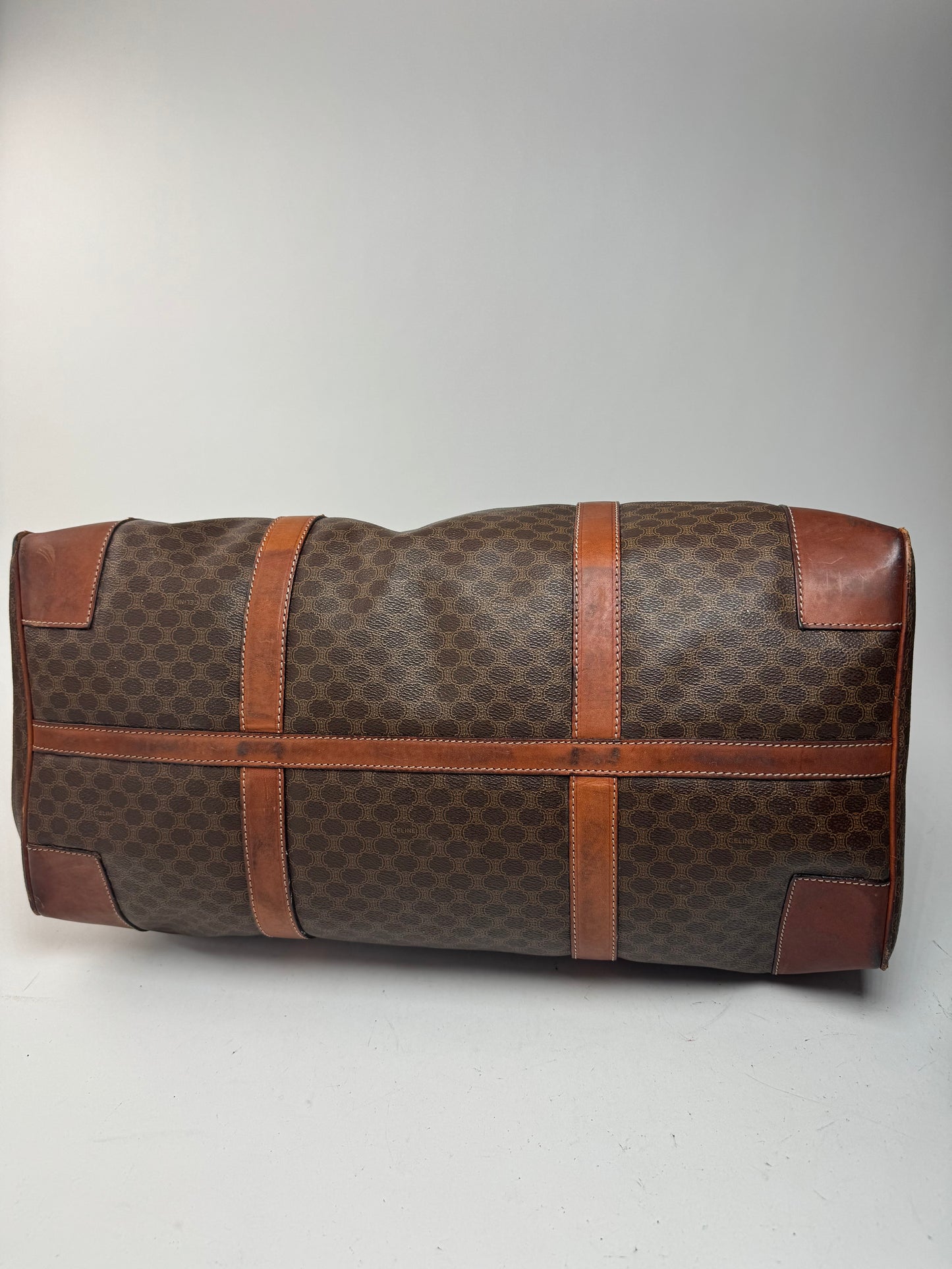 Sac Boston vintage en cuir Celine Paris Triomphe monogramme marron