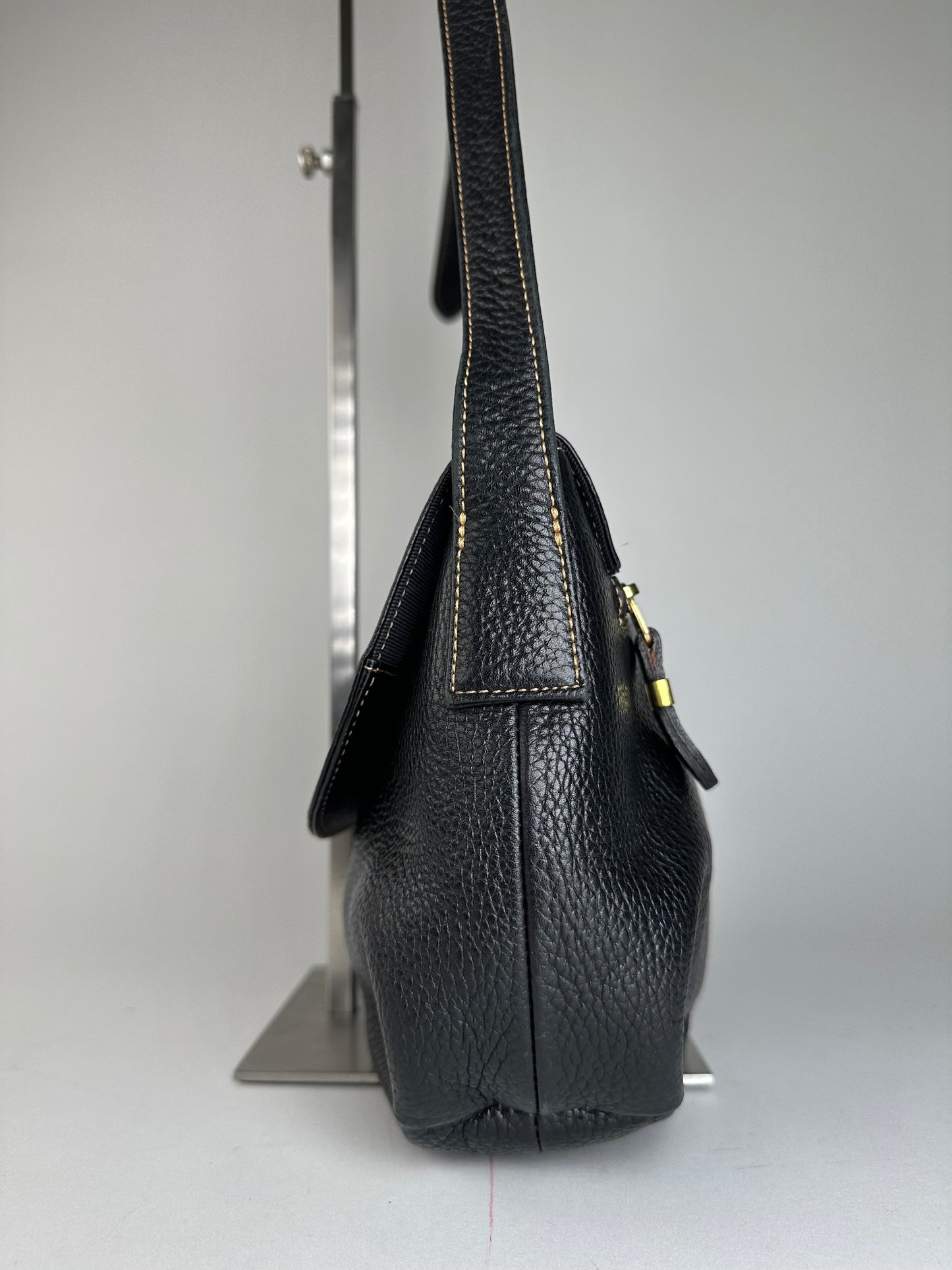 Vintage Givenchy Leather Shoulder / Crossbody Bag Black