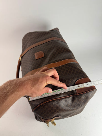 Sac Boston vintage en cuir Celine Paris Triomphe monogramme marron