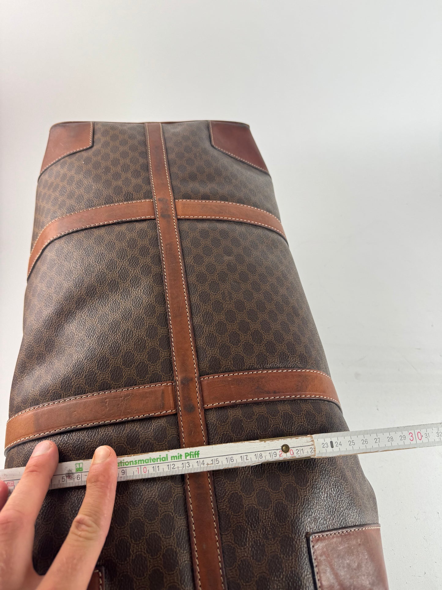 Sac Boston vintage en cuir Celine Paris Triomphe monogramme marron