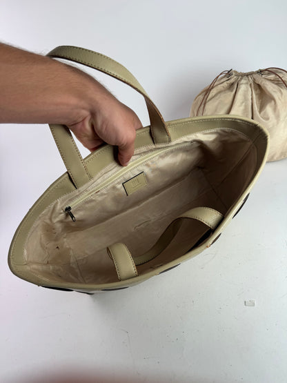 Vintage Issey Miyake Leather Bag beige