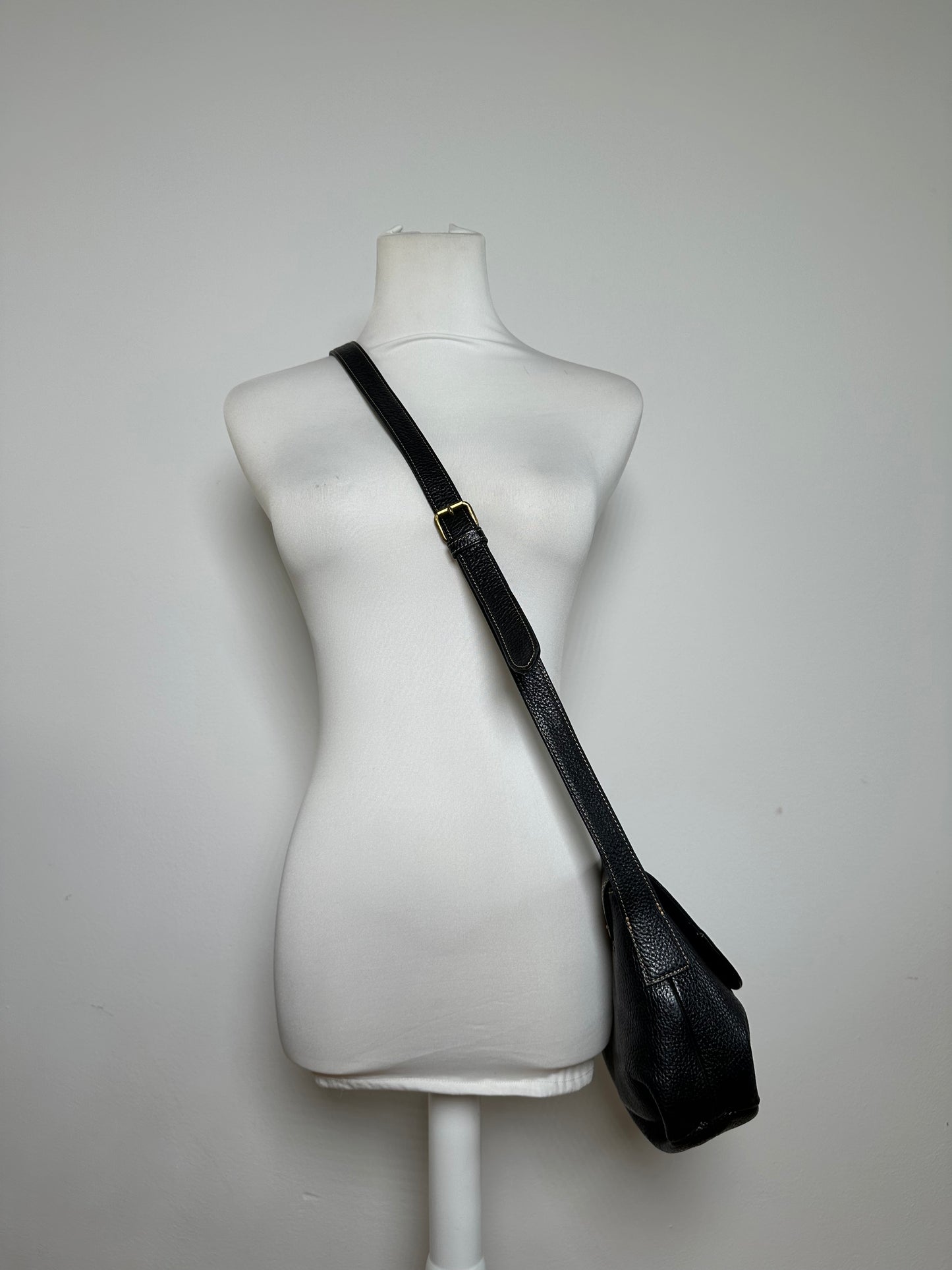 Vintage Givenchy Leather Shoulder / Crossbody Bag Black