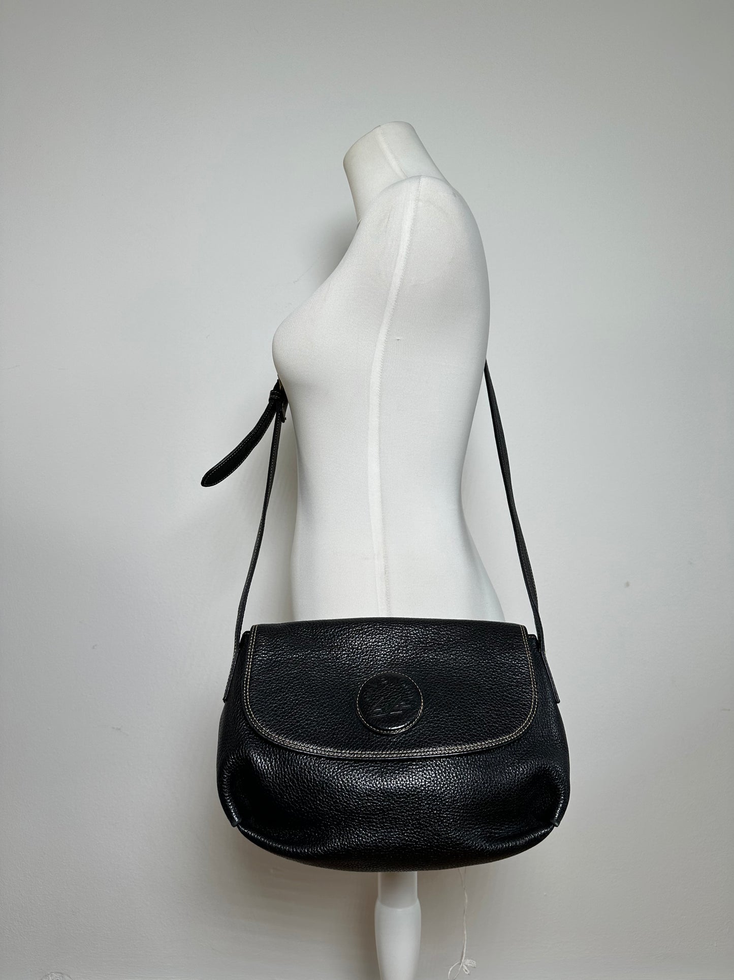 Vintage Givenchy Leather Shoulder / Crossbody Bag Black