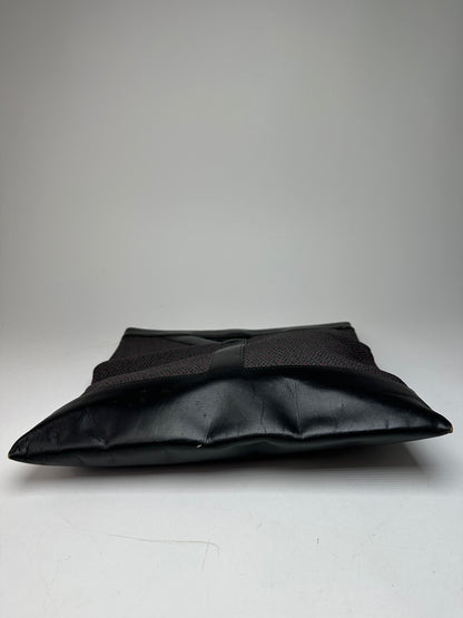 Vintage Yves Saint Laurent Leather Canvas Tote Bag Black Brown