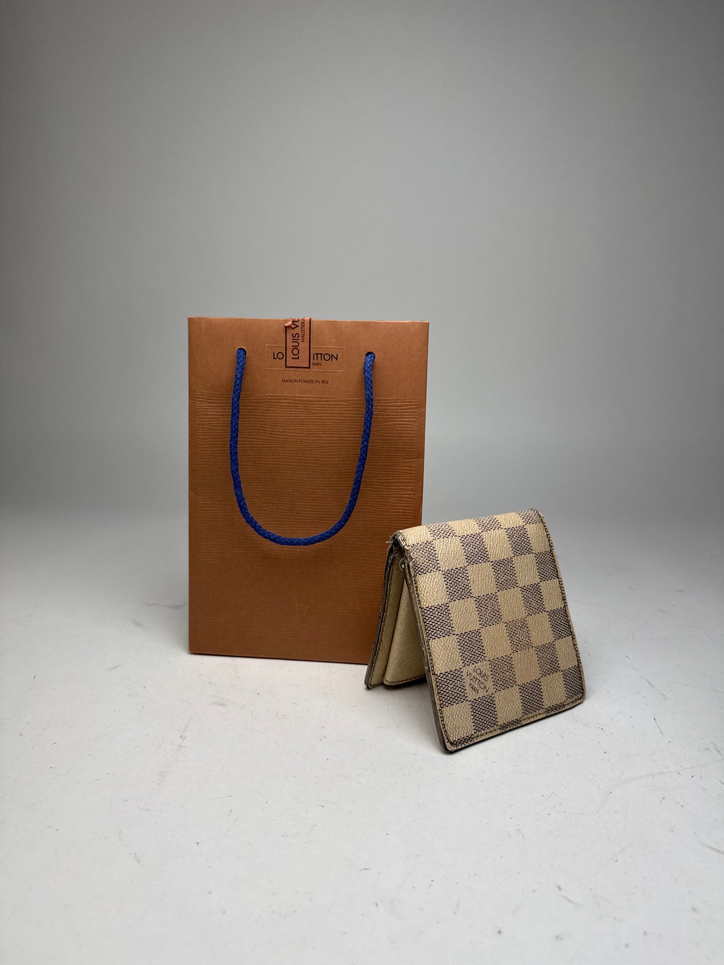 Vintage Louis Vuitton Damier Monogram Flapable Wallet Grey White