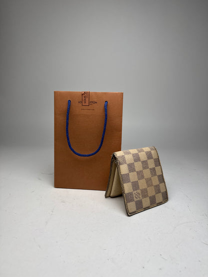 Vintage Louis Vuitton Damier Monogram Flapable Wallet Grey White