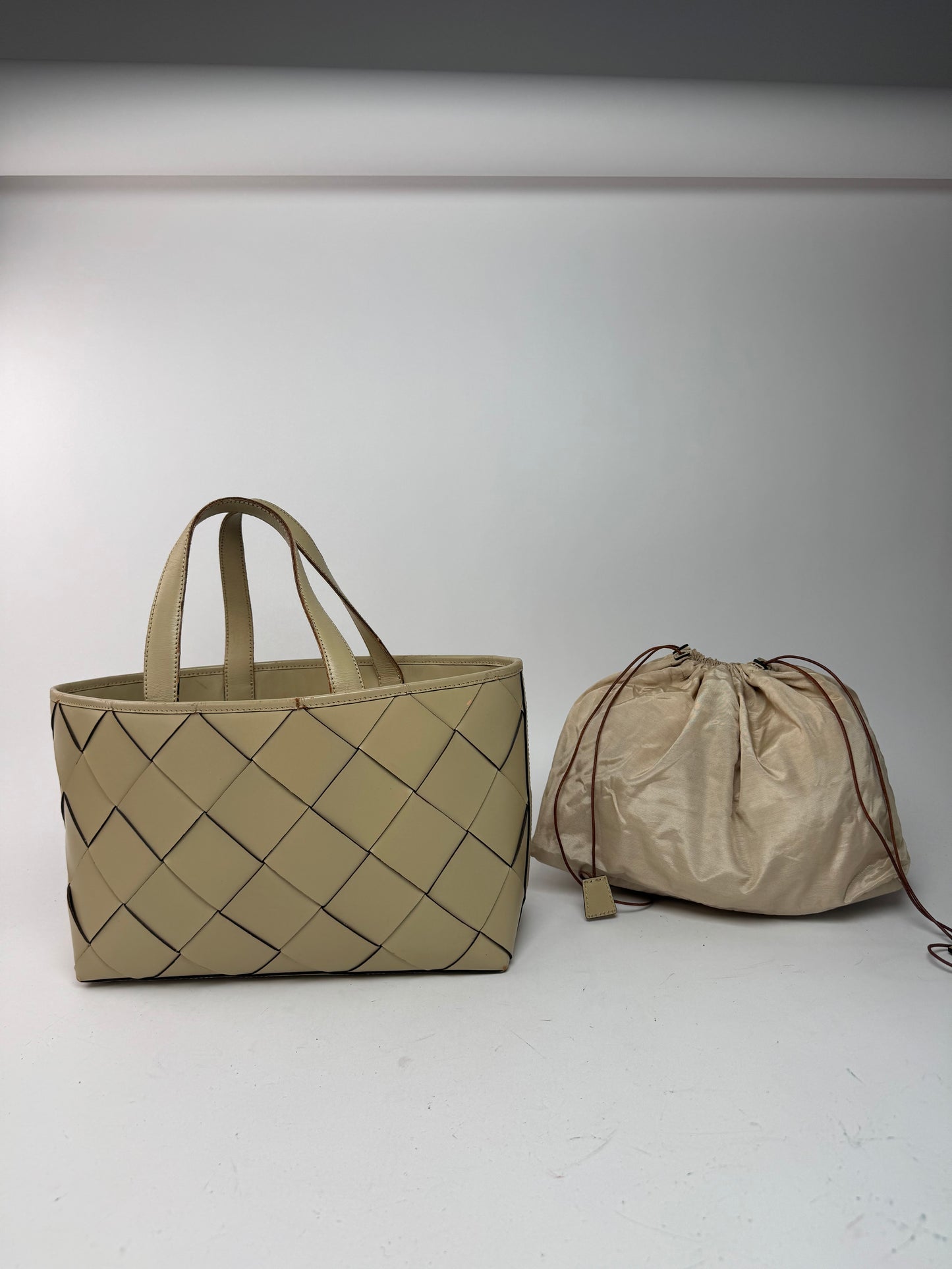 Vintage Issey Miyake Leather Bag beige