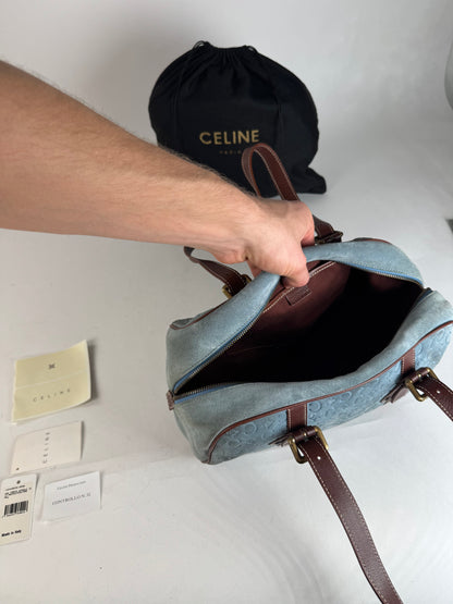 Vintage Celine Suede C , Macadam Monogram Bowling Bag light-blue brown