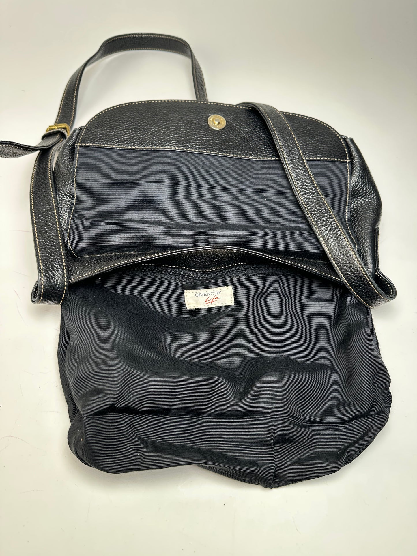 Vintage Givenchy Leather Shoulder / Crossbody Bag Black