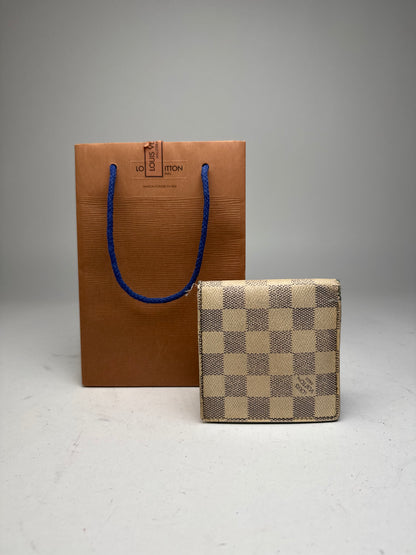 Vintage Louis Vuitton Damier Monogram Flapable Wallet Grey White