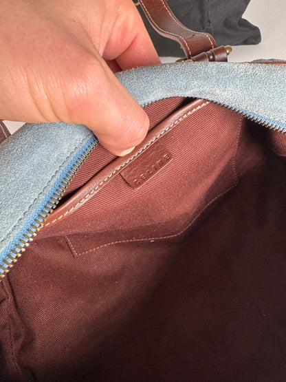 Vintage Celine Suede C , Macadam Monogram Bowling Bag light-blue brown