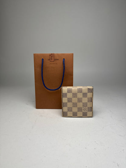 Vintage Louis Vuitton Damier Monogram Flapable Wallet Grey White