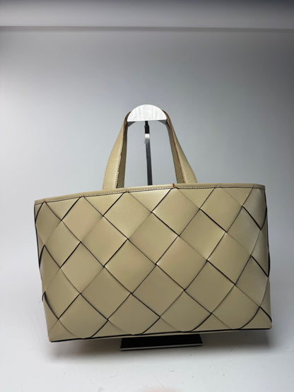 Vintage Issey Miyake Leather Bag beige