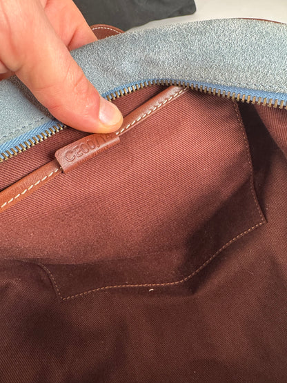 Vintage Celine Suede C , Macadam Monogram Bowling Bag light-blue brown